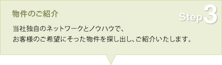Step3 物件のご紹介