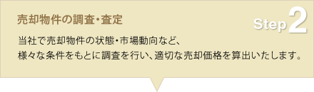 Step2 売却物件の調査・査定